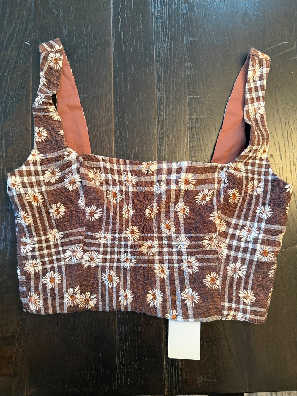 Agua Bendita Harvest Square-Neck Crop Top - Brown